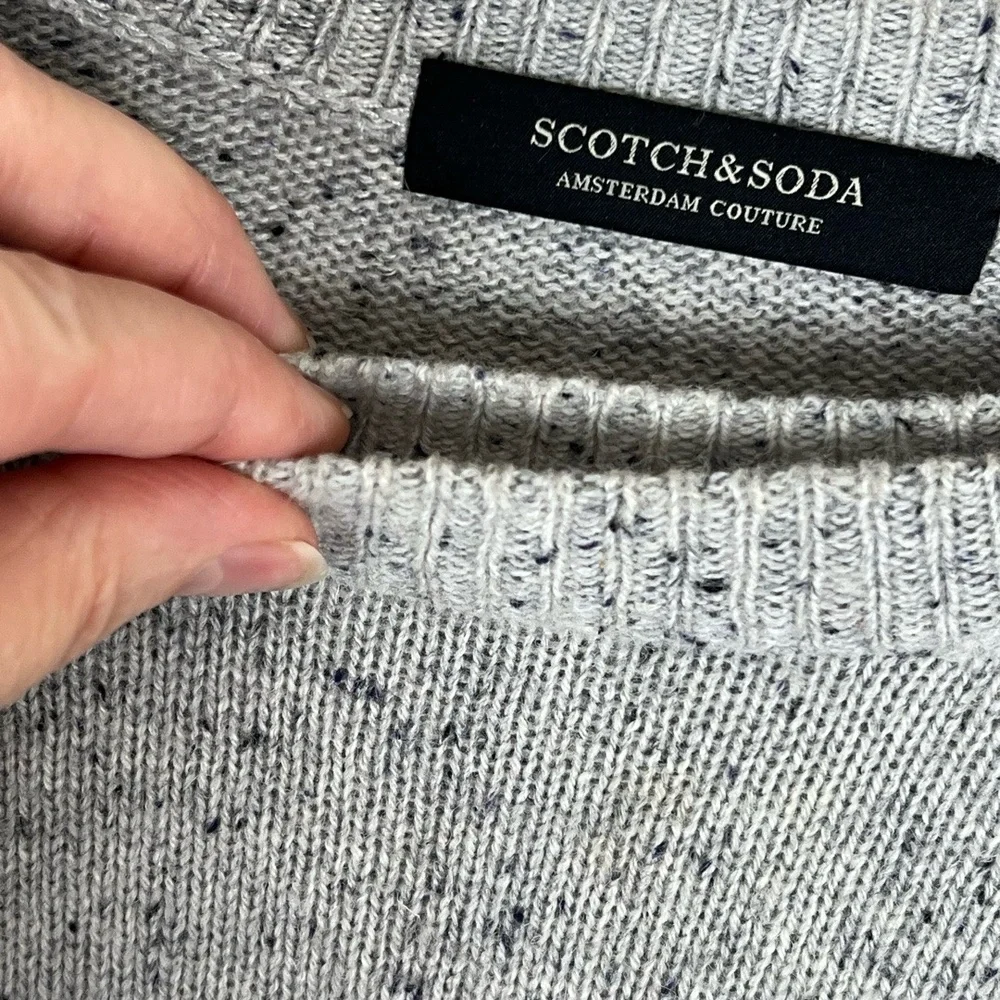 Scotch & Soda Sweater Mens Size Small Gray Heather Double Neck Coastal‎ Timeless - Picture 8 of 10